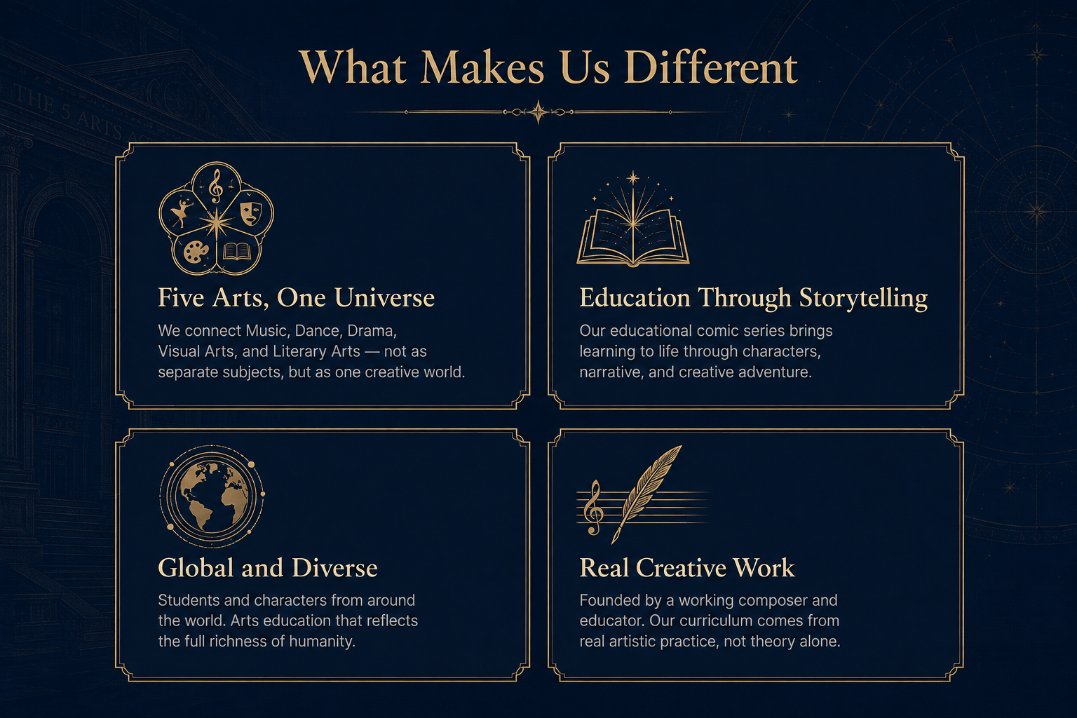 What makes The 5 Arts Academy different