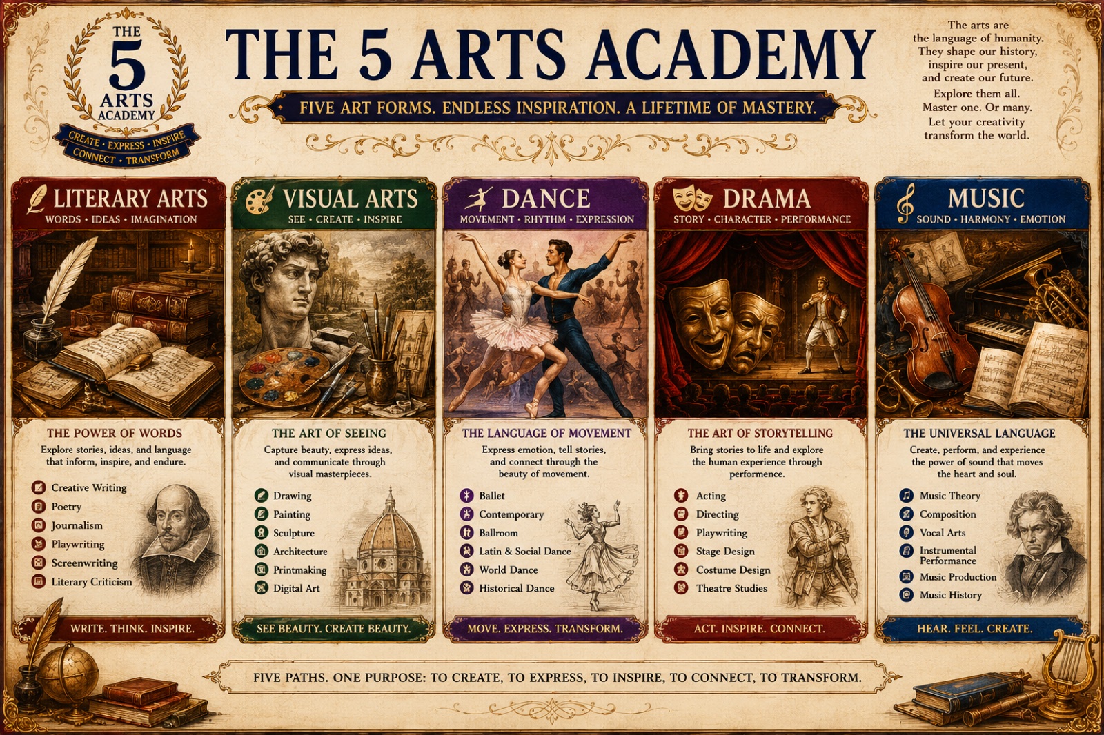 The 5 Arts Academy Overview